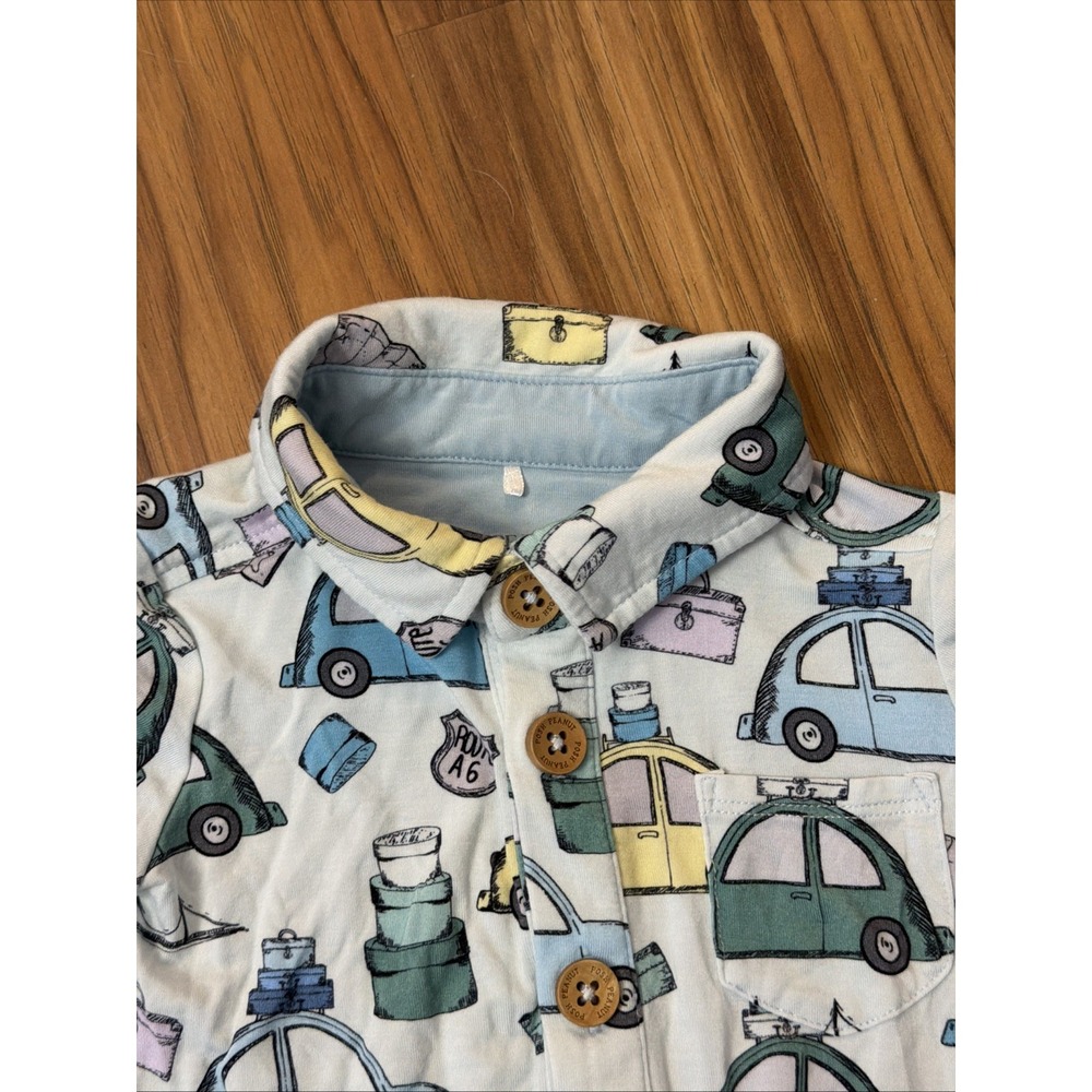 Posh Peanut Baby Boys 6-9 Months Automobiles S/s Romper Outfit Shorts - Picture 4 of 5